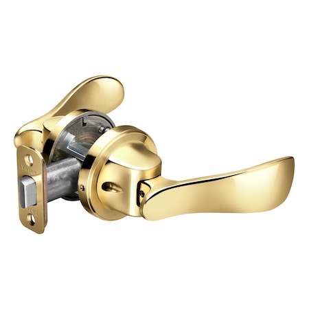 Yale Real Living Pivot Collection Navis Lever Push Pull Passage Lock US3 (605) Bright Brass Finish YR11NV605